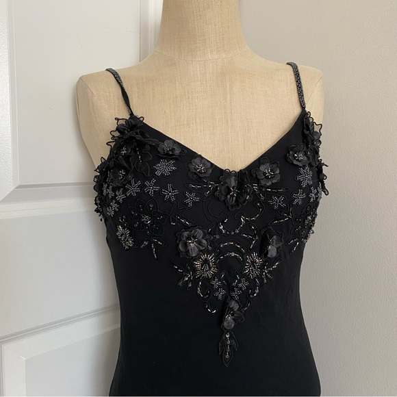 Sue Wong size 12 black floral embroidered appliqué detail dress - Picture 5 of 7